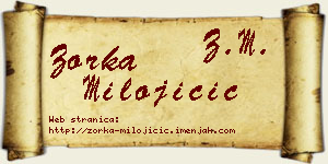 Zorka Milojičić vizit kartica